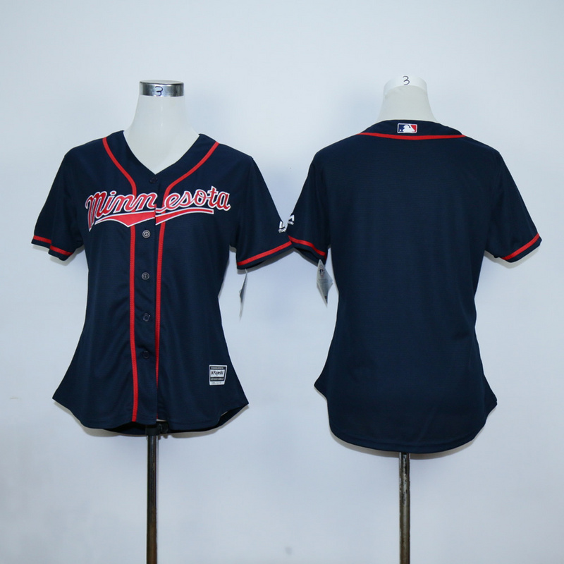 Womens MLB Minnesota Twins Blank Blue Jersey