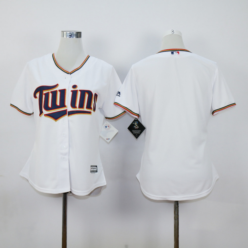 Womens MLB Minnesota Twins Blank White Jersey