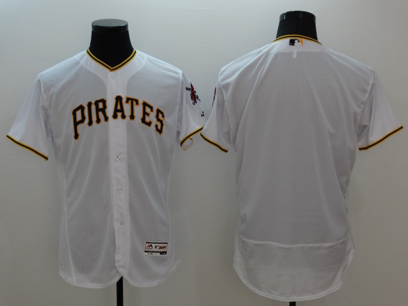 Majestic MLB Pittsburgh Pirates Blank White Elite Jersey