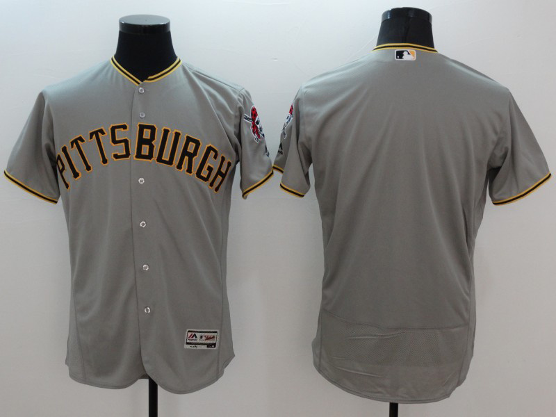 Majestic MLB Pittsburgh Pirates Blank Grey Elite Jersey