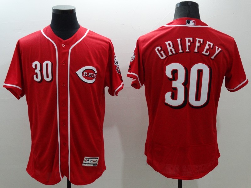 Majestic MLB Cincinnati Reds #30 Griffey Red Elite Pullover Jersey