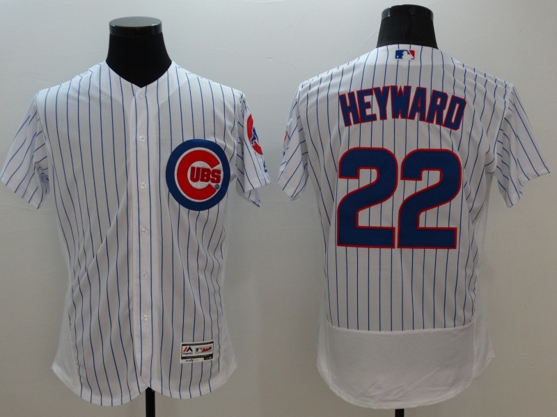 Majestic MLB Chicago Cubs #22 Heyward White Pinstripe Jerseys