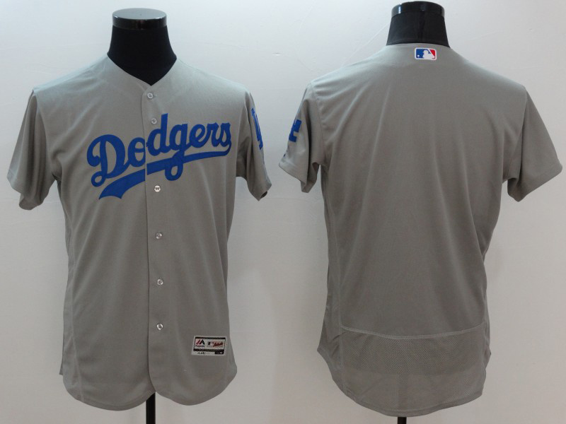 Majestic MLB Los Angeles Dodgers Blank Grey Elite Elite Jersey