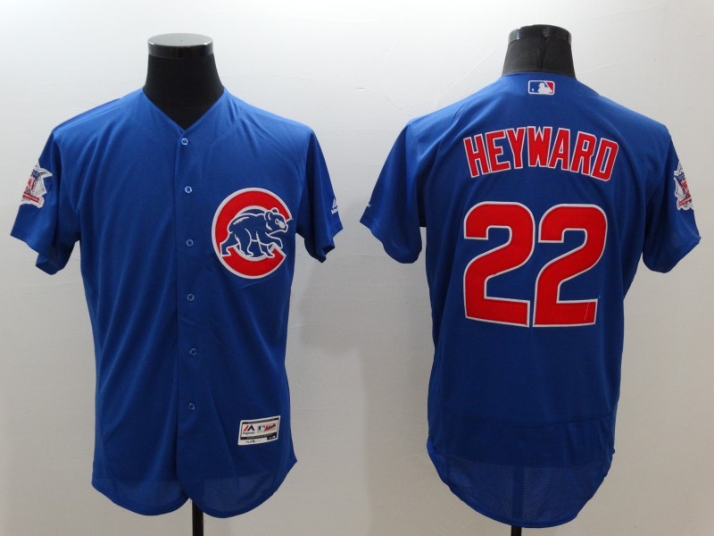 Majestic MLB Chicago Cubs #22 Heyward Blue Elite Jerseys