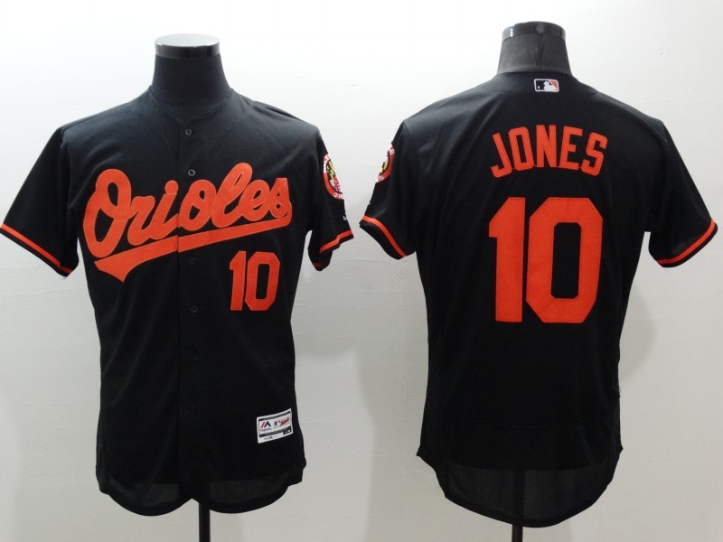 Majestic MLB Baltimore Orioles #10 Jones Black Elite Jerseys