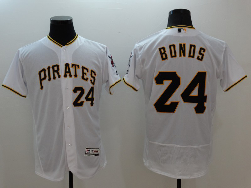 Majestic MLB Pittsburgh Pirates #24 Bonds Elite White Jersey