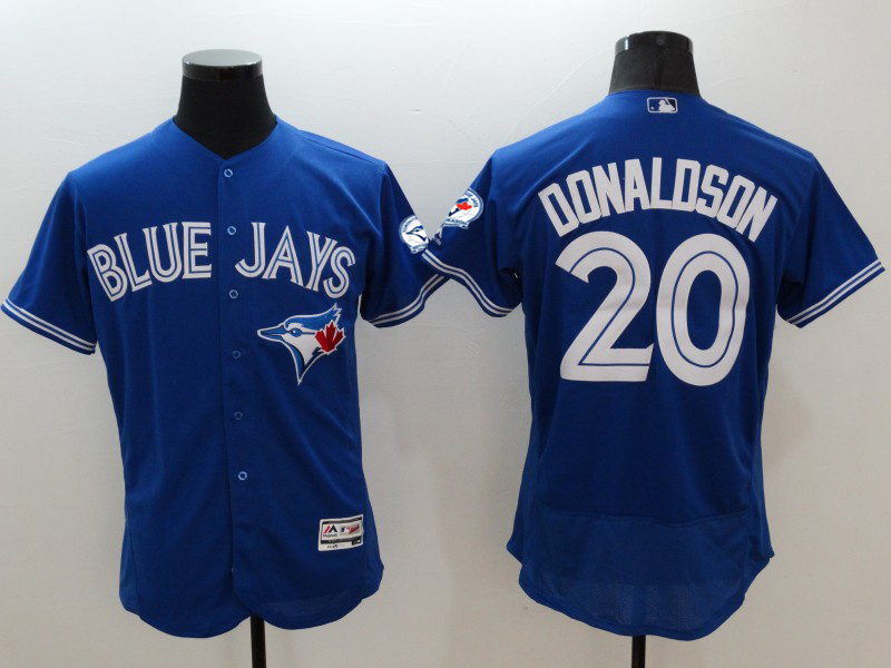 Majestic MLB Toronto Blue Jays #20 Donaldson Elite Blue Jersey