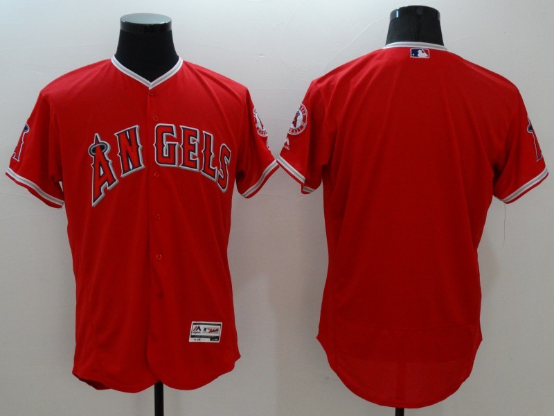 Majestic MLB Los Angeles Angels Blank Red Elite Jersey