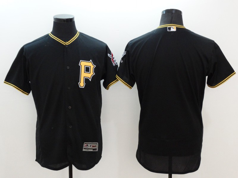 Majestic MLB Pittsburgh Pirates Blank Black Elite Jersey