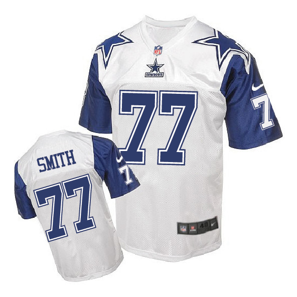 Nike NFL Dallas Cowboys #77 Smith White Throwback Jersey