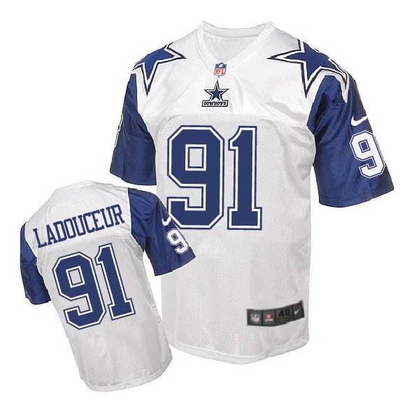 Nike NFL Dallas Cowboys #91 Ladouceur White Throwback Jersey