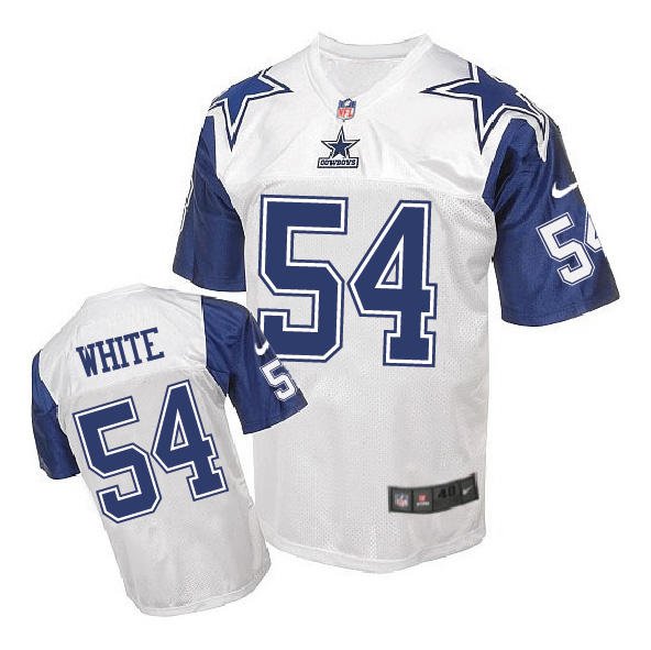 Nike NFL Dallas Cowboys #54 White White Throwback Jersey