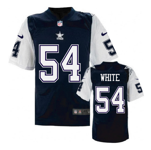 Nike NFL Dallas Cowboys #54 White Blue Throwback Jersey