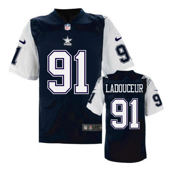 Nike NFL Dallas Cowboys #91 Ladouceur Blue Throwback Jersey