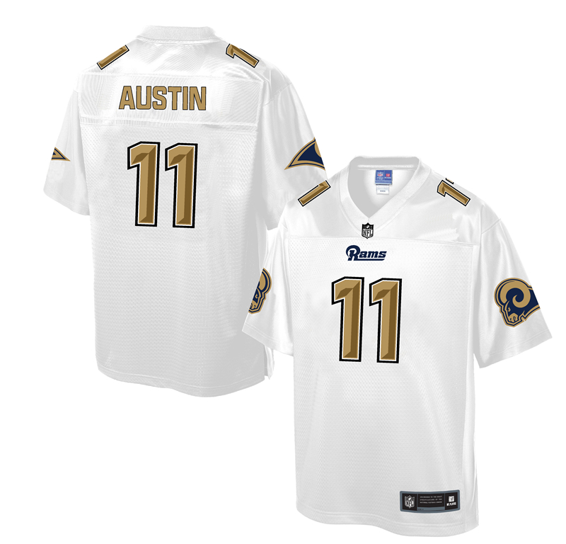 Mens Los Angeles Rams #11 Austin White Gold Collection Jersey