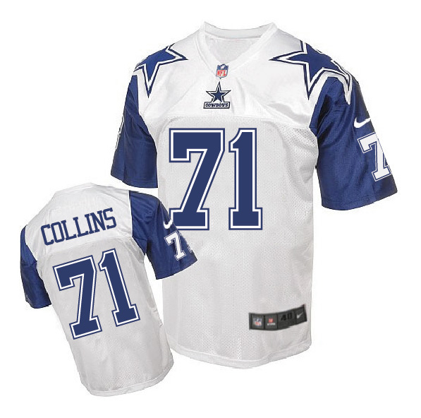 Nike NFL Dallas Cowboys #71 Collins White Throwback Jersey