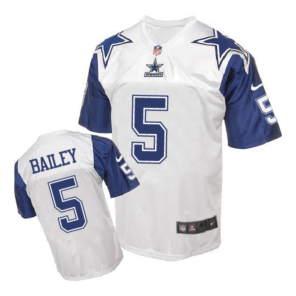 Nike NFL Dallas Cowboys #5 Bailey White Throwback Jersey