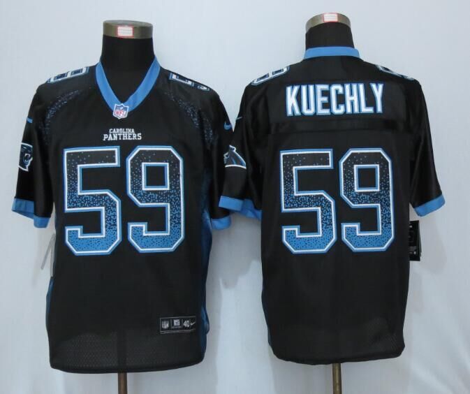 NEW Nike Carolina Panthers 59 Kuechly Drift Fashion Black Elite Jerseys