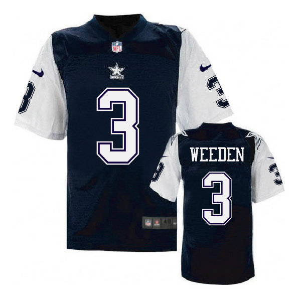 Nike NFL Dallas Cowboys #3 Weeden Blue Throwback Jersey