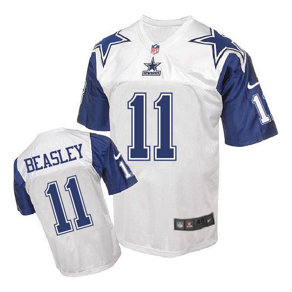 Nike NFL Dallas Cowboys #11 Beasley White Throwback Jersey