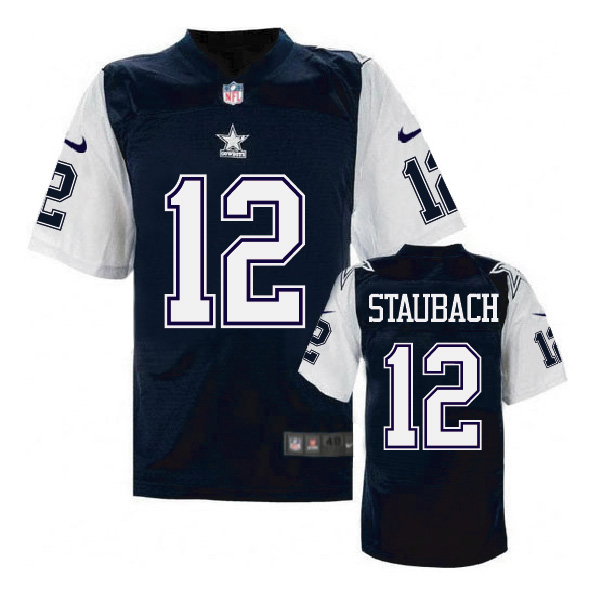 Nike NFL Dallas Cowboys #12 Staubach Blue Throwback Jersey