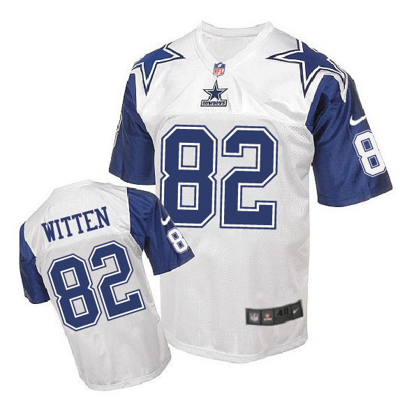 Nike NFL Dallas Cowboys #82 Witten White Throwback Jersey