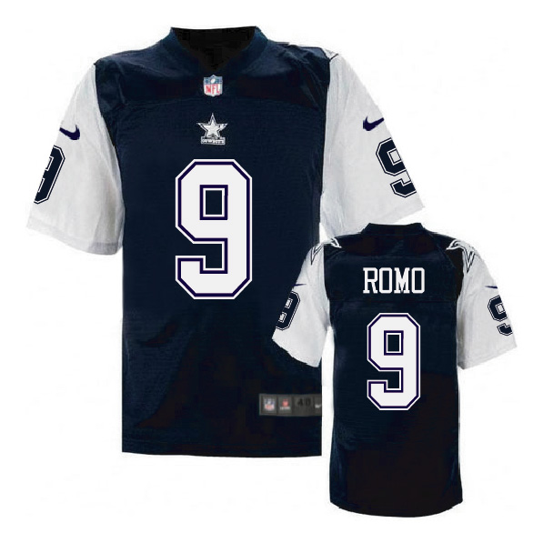 Nike NFL Dallas Cowboys #9 Romo Blue Throwback Jersey