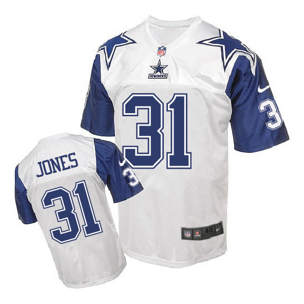 Nike NFL Dallas Cowboys #31 Jones White Throwback Jersey