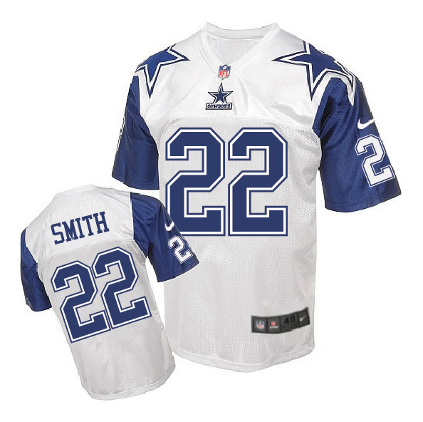 Nike NFL Dallas Cowboys #22 Smith White Throwback Jersey