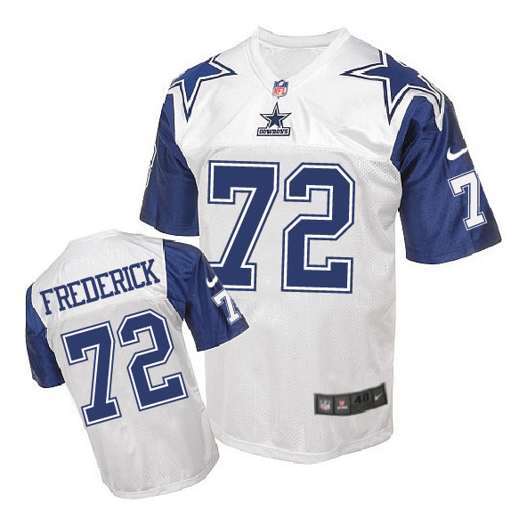 Nike NFL Dallas Cowboys #72 Frederick White Throwback Jersey