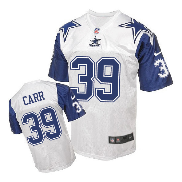 Nike NFL Dallas Cowboys #39 Carr White Throwback Jersey