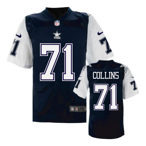 Nike NFL Dallas Cowboys #71 Collins Blue Throwback Jersey