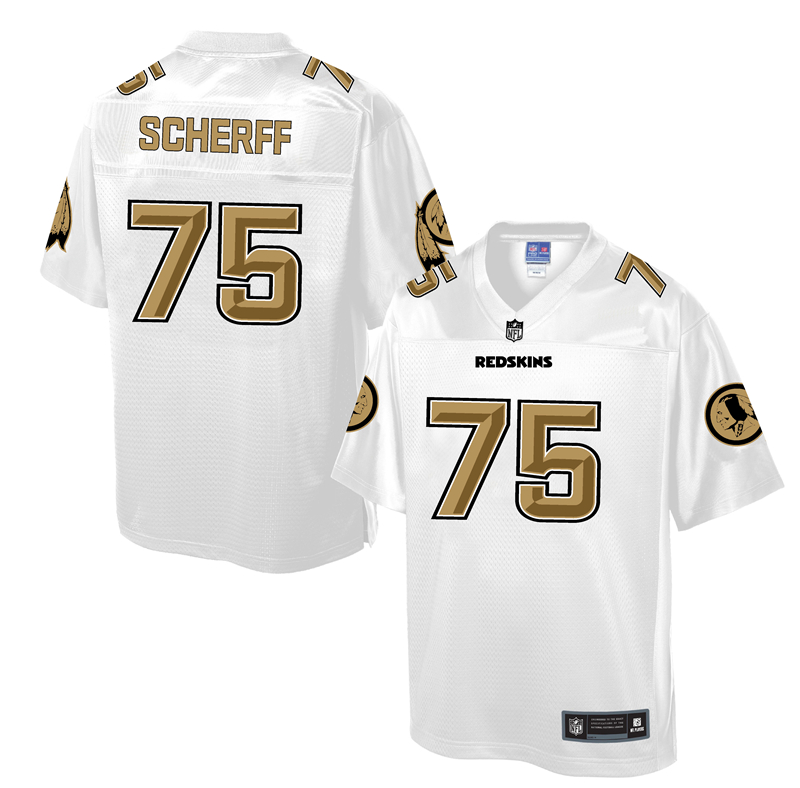 Mens NFL Washington Redskins #75 Scherff White Gold Collection Jersey