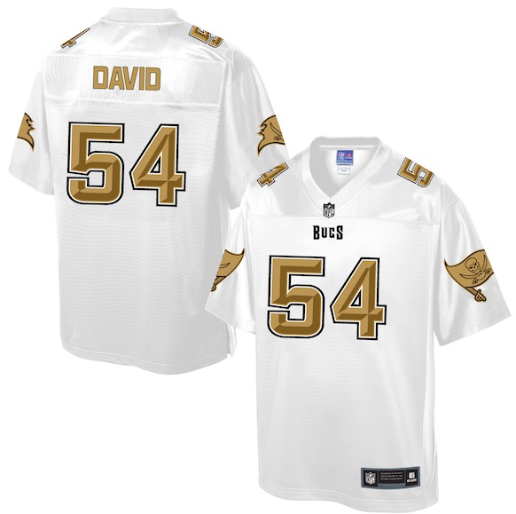 Mens NFL Tampa Bay Buccaneers #54 David White Gold Collection Jersey