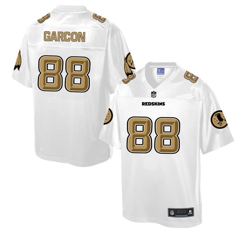 Mens NFL Washington Redskins #88 Garcon White Gold Collection Jersey