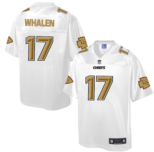 Mens NFL Kansas City Chiefs #17 Whalen White Gold Collection Jersey