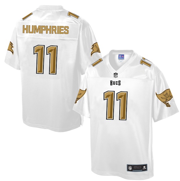 Mens NFL Tampa Bay Buccaneers #11 Humphries White Gold Collection Jersey