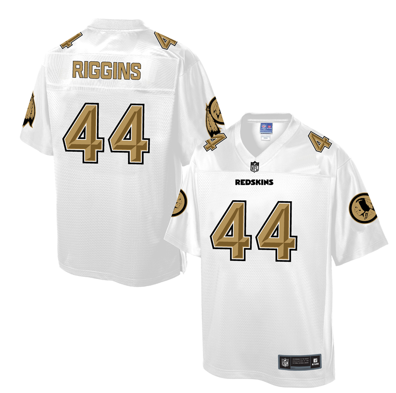 Mens NFL Washington Redskins #44 Riggins White Gold Collection Jersey