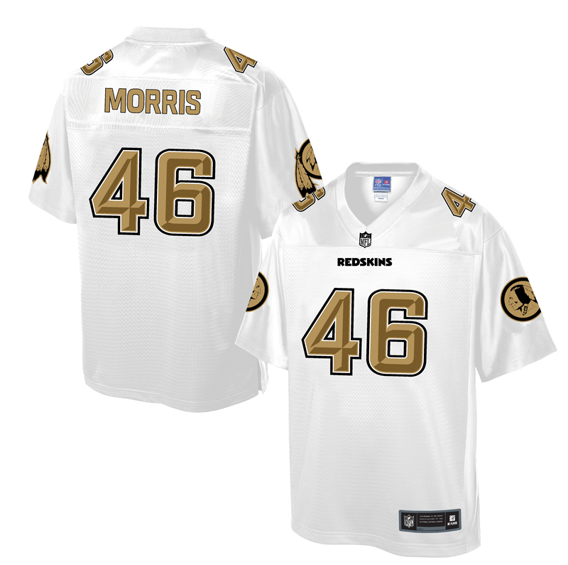Mens NFL Washington Redskins #46 Morris White Gold Collection Jersey