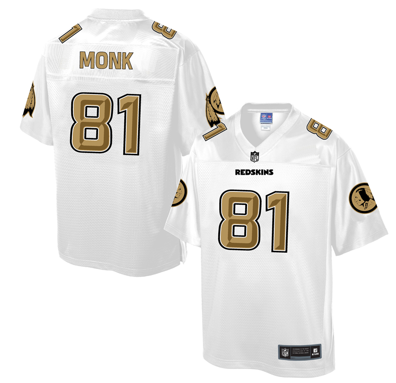 Mens NFL Washington Redskins #81 Monk White Gold Collection Jersey