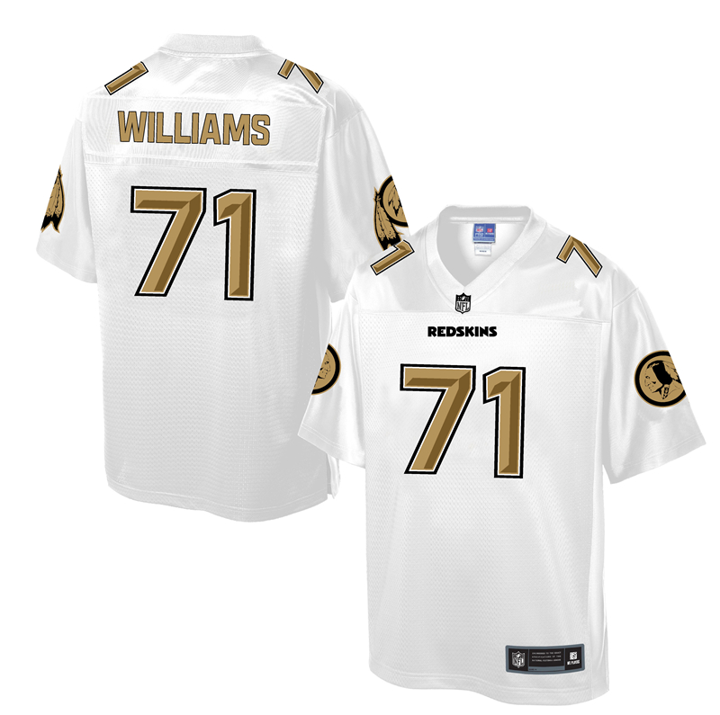 Mens NFL Washington Redskins #71 Williams White Gold Collection Jersey
