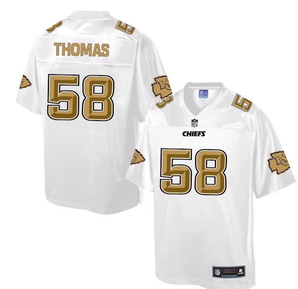 Mens NFL Kansas City Chiefs #58 Thomas White Gold Collection Jersey