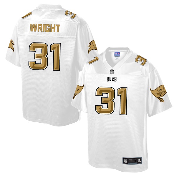 Mens NFL Tampa Bay Buccaneers #31 Wright White Gold Collection Jersey