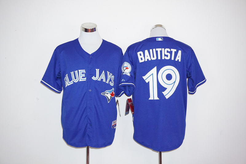MLB Toronto Blue Jays #19 Bautista Blue Jersey 40th Patch