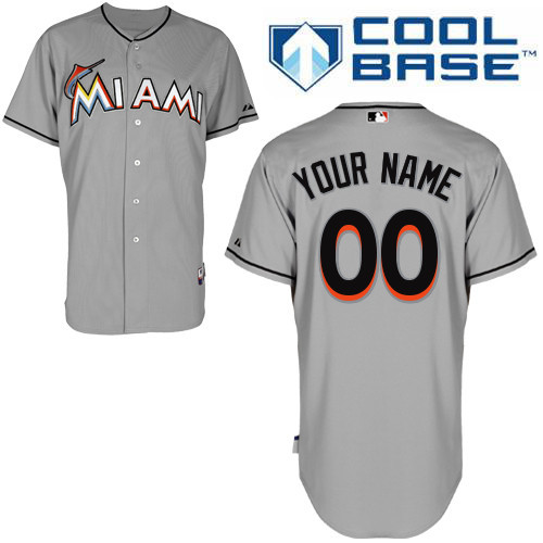 MLB Miami Marlins Personalized Grey Jersey