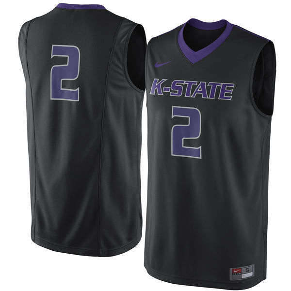 NCAA Kansas State Wildcats Nike No. 2 Replica Master Jersey Black
