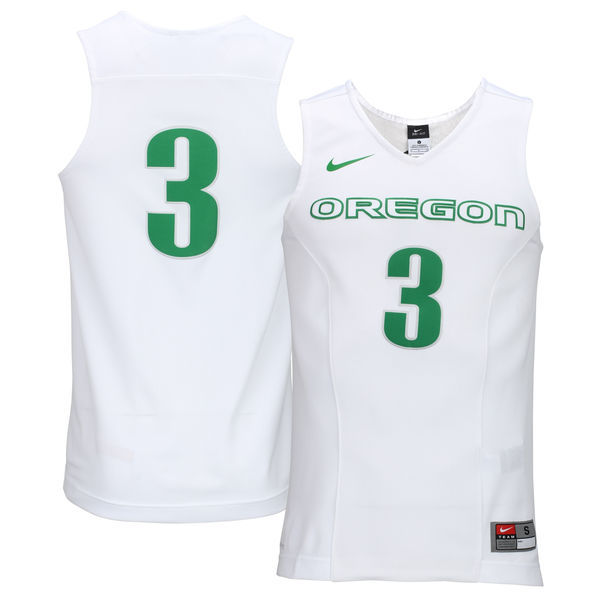 NCAA No. 3 Oregon Ducks Nike Basketball Jersey - White 