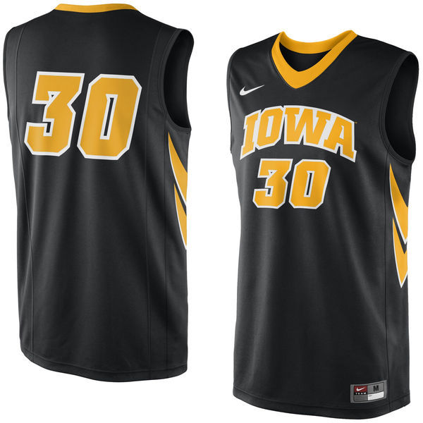 NCAA Iowa Hawkeyes Nike No. 30 Replica Master Jersey Black