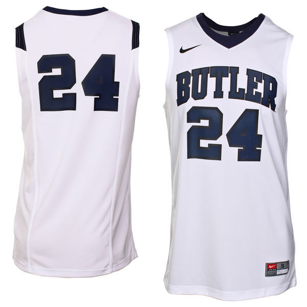 NCAA Nike Butler Bulldogs #24 Replica Basketball Jersey - White