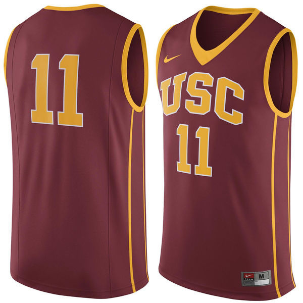 NCAA USC Trojans #11 Nike Basketball Jersey Cardinal 